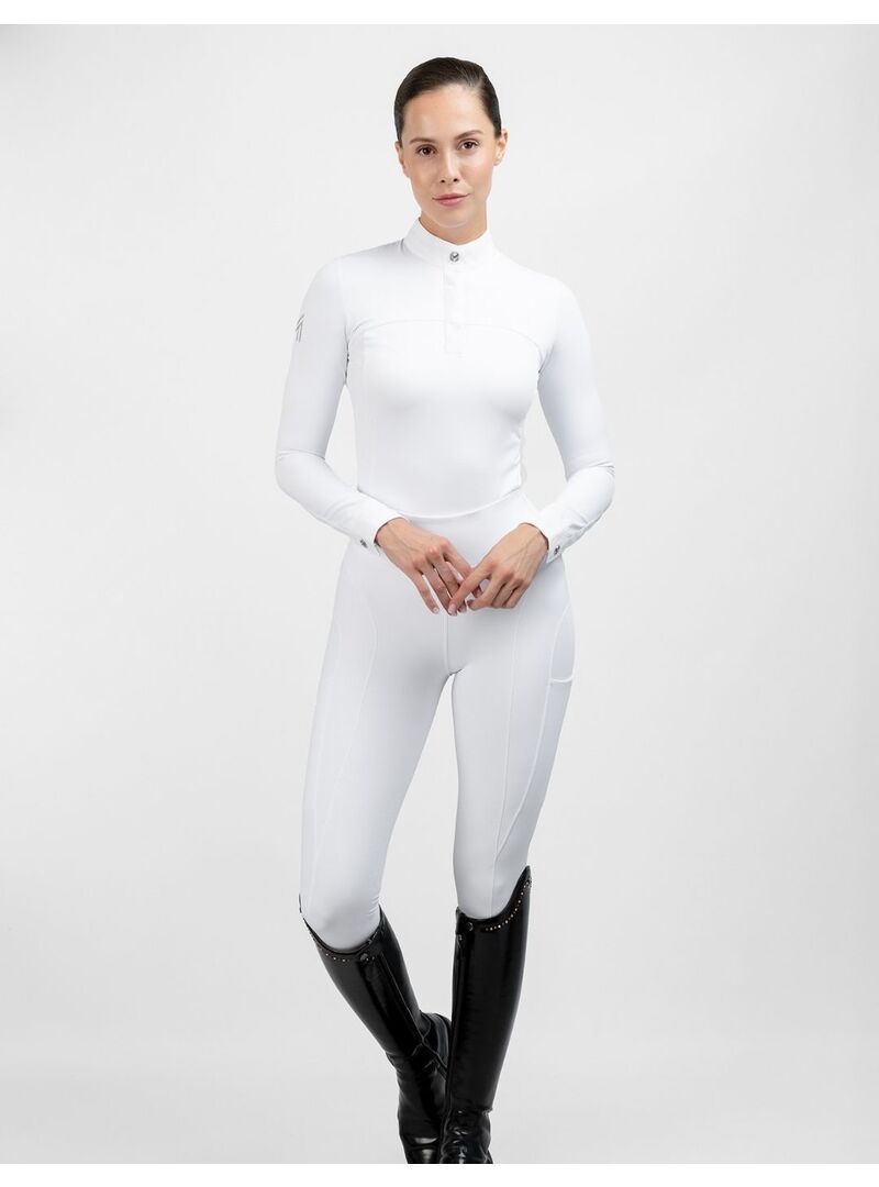 Polo Concurso Manga Larga Era Mujer Maximilian Blanco