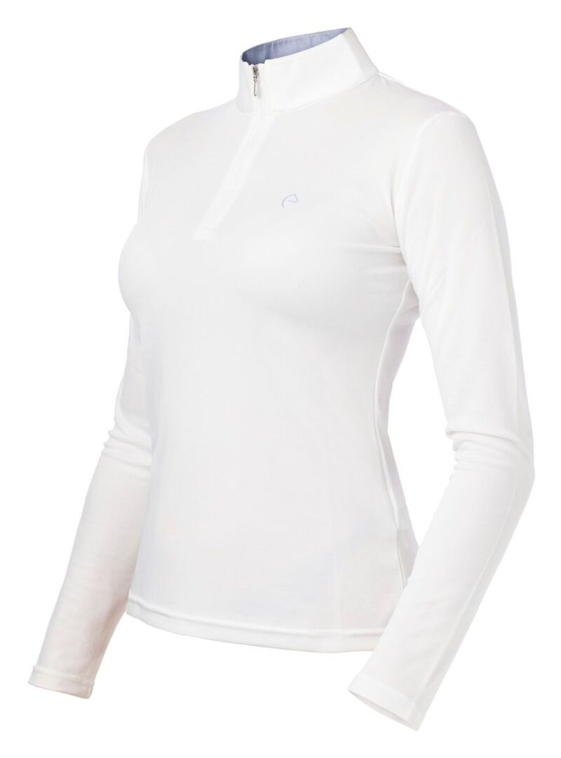 Polo Equithème “Mesh” Blanco/Azul