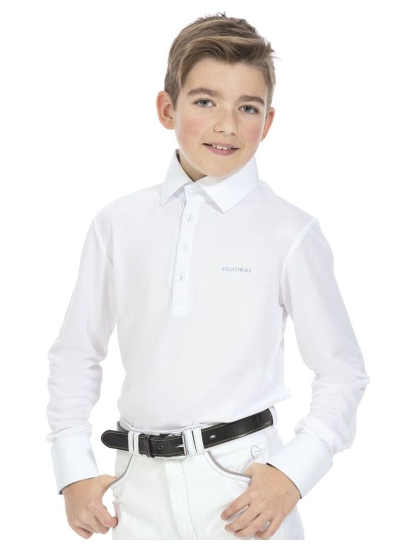 Polo Equithème “Mesh” Niño Blanco