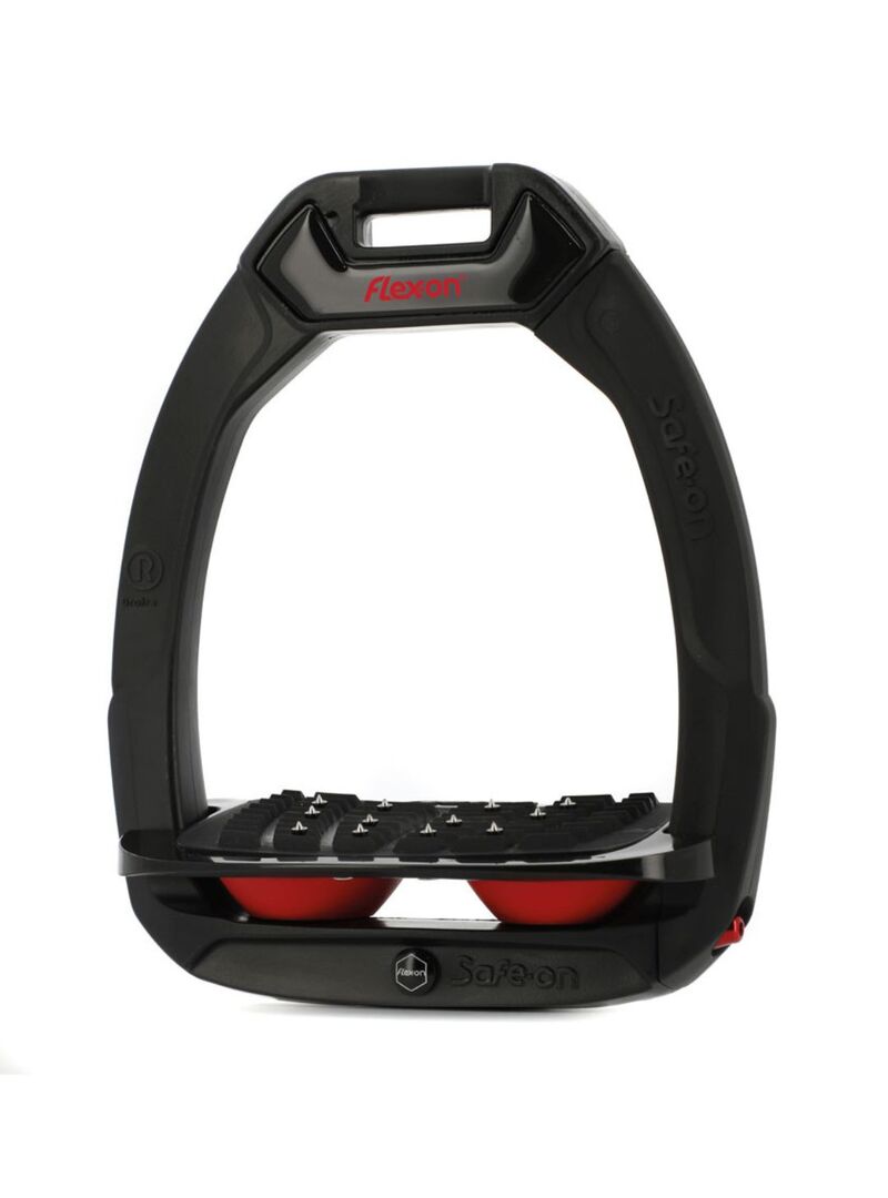 Estribo Safe-On Adulto Flex-on Ultra-Grip Inclinado Negro/Negro/Rojo
