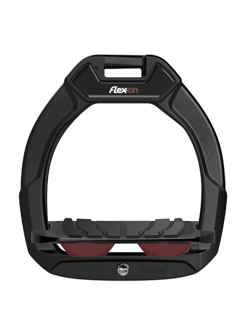 Estribo Safe-On Junior Flex-on Grip Inclinado Negro/Negro/Burdeos