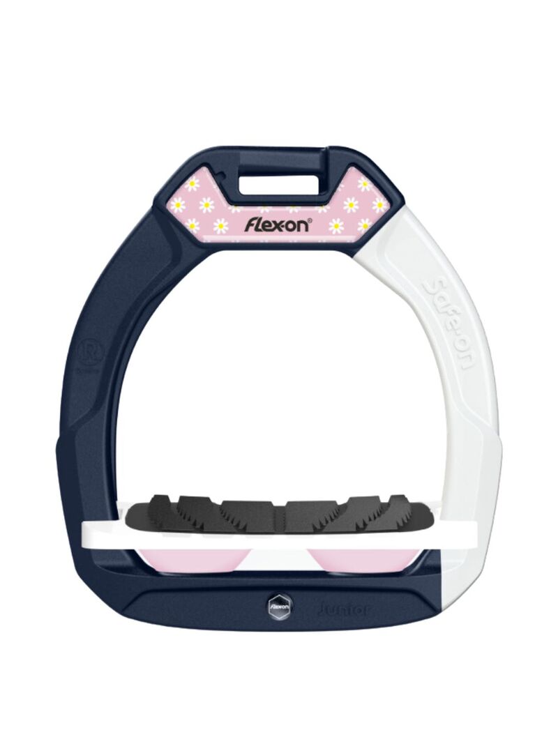 Estribo Safe-On Junior Flex-on Grip Inclinado  Marino/Burdeos/StickerLibertyPlumMat