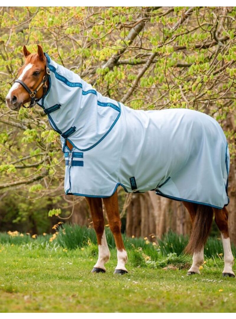 Manta Amigo Bug Rug Antimoscas con Cubrecuello Azure/Azul