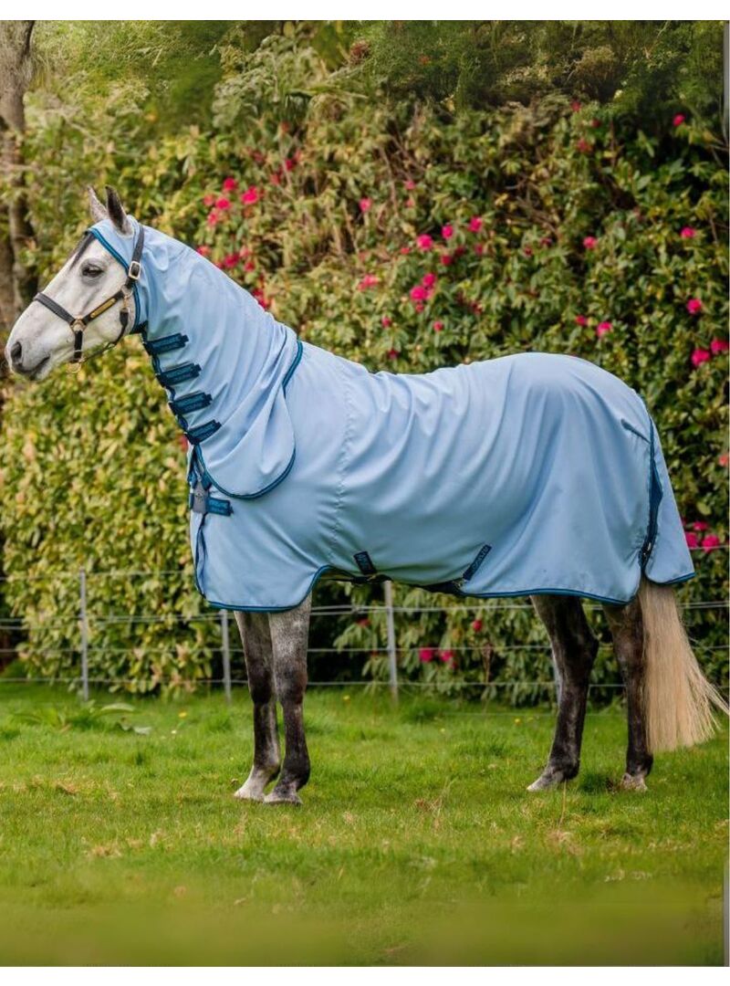 Manta Amigo Hoody Antimoscas con Cubrecuello Azure/Plata