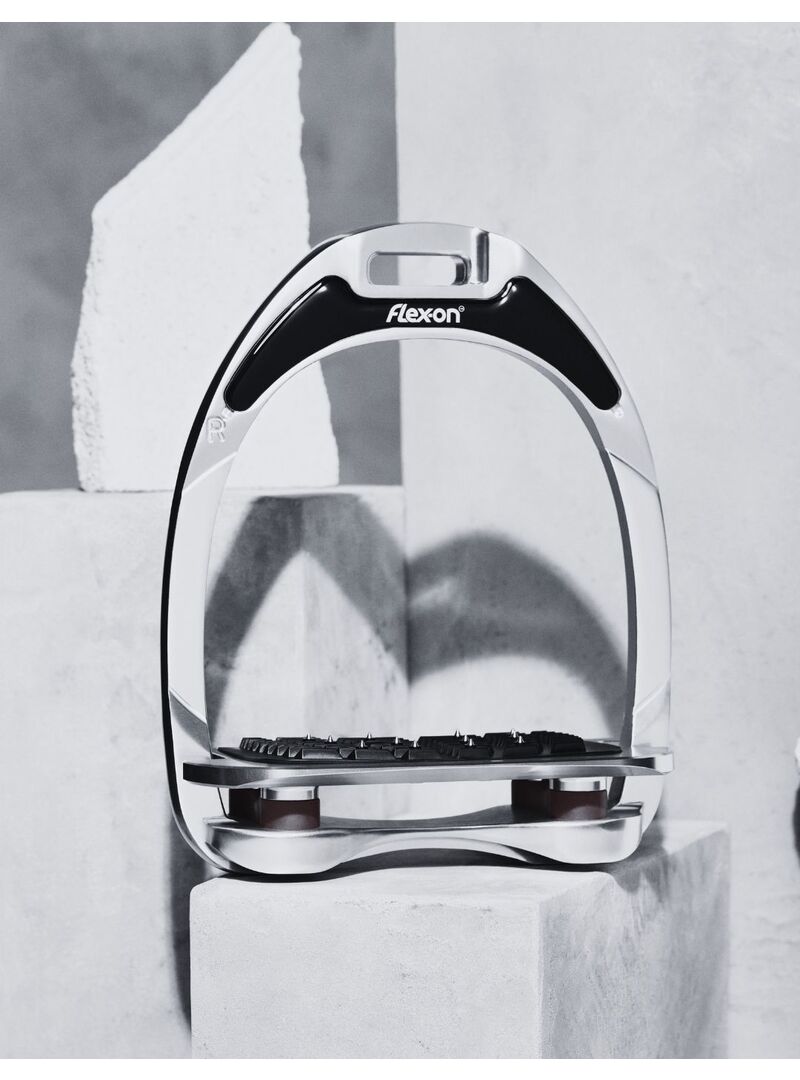 Estribo Aluminio Plata Adulto Flex-on Ultra Grip Plano Plata/Plata/Negro