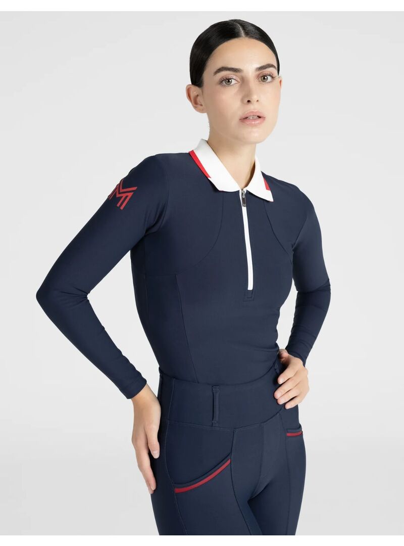 Polo Concept Manga Larga Mujer Marino