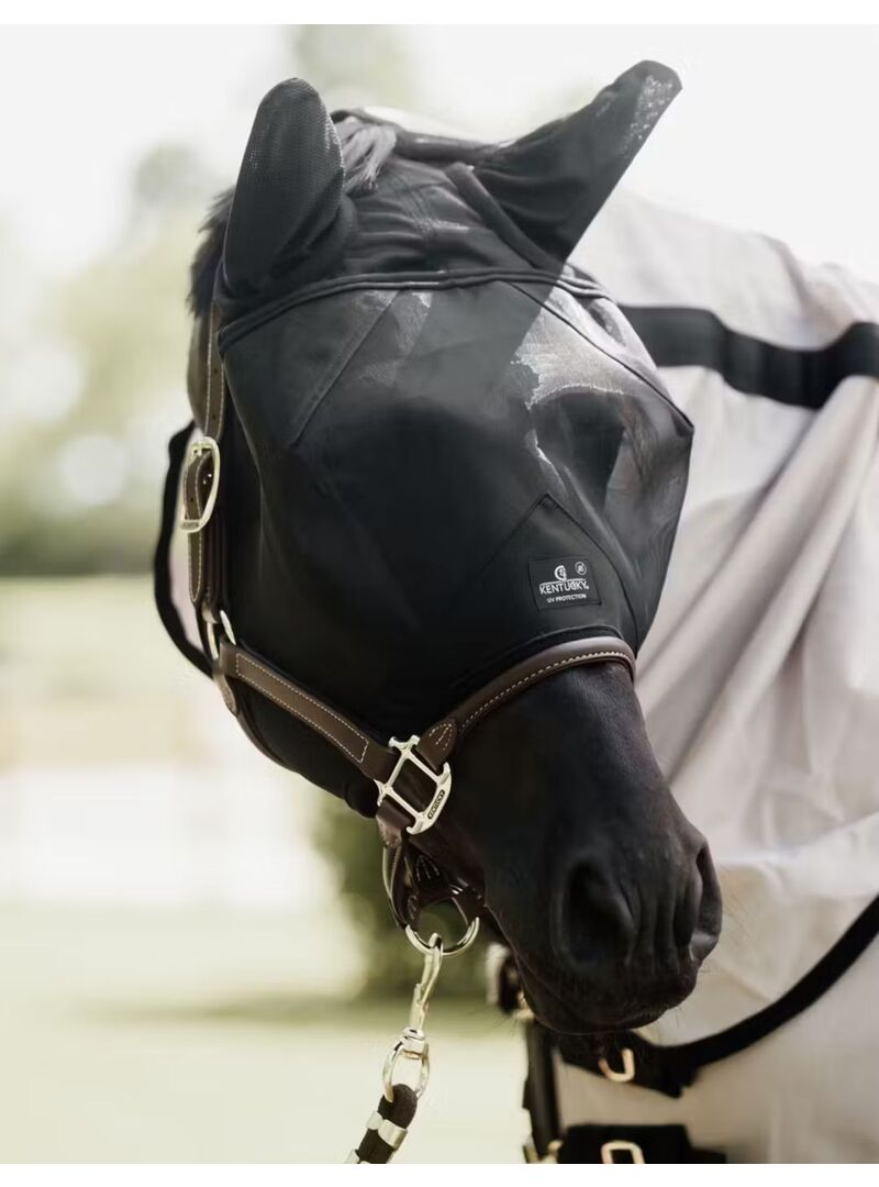 Máscara Antimoscas Fly Mask Con Orejas Kentucky Negro