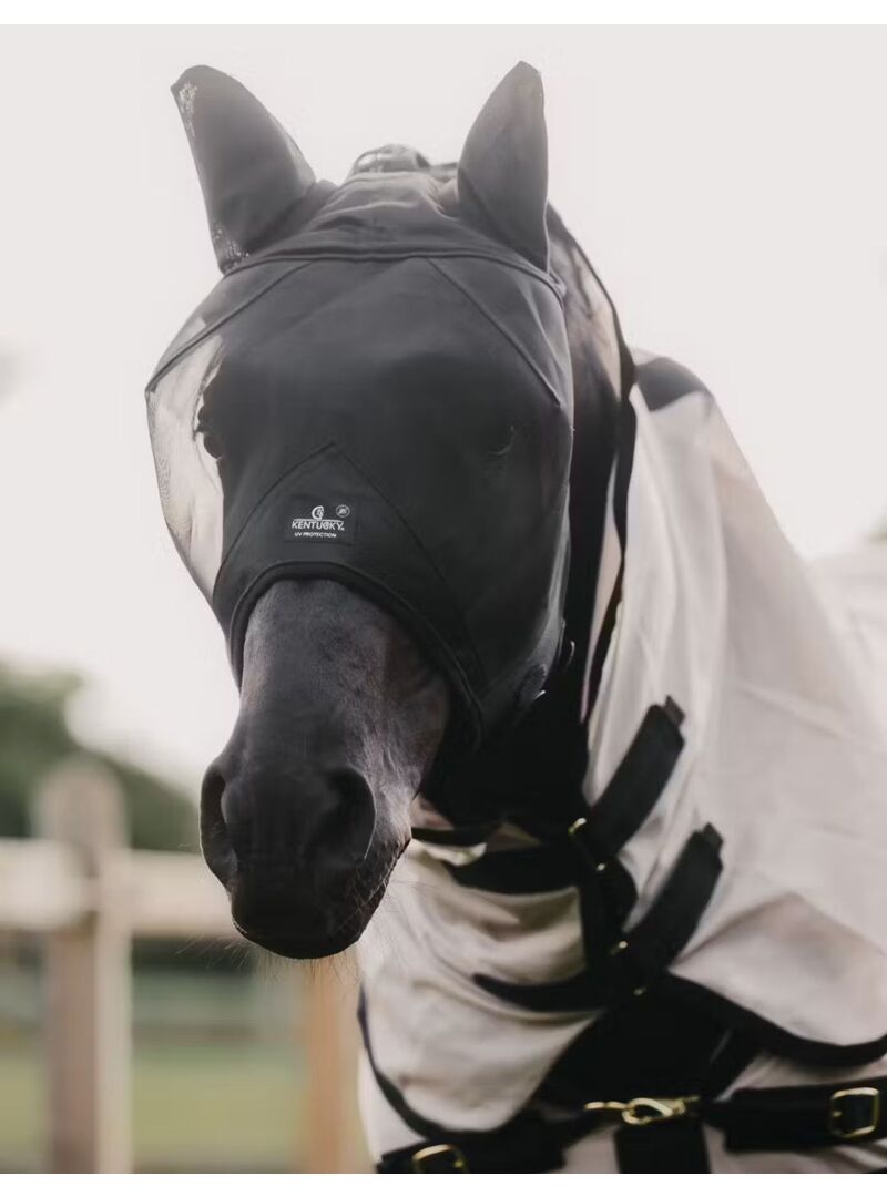 Máscara Antimoscas Fly Mask Con Orejas Kentucky Negro