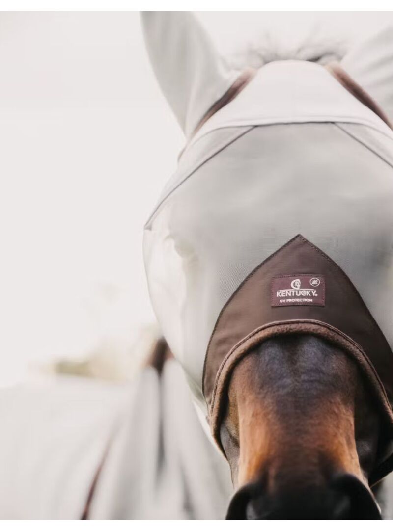 Máscara Antimoscas Fly Mask Con Orejas Kentucky Plata