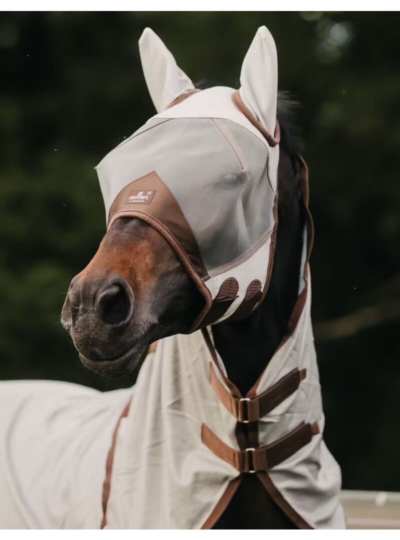 Máscara Antimoscas Fly Mask Con Orejas Kentucky Plata