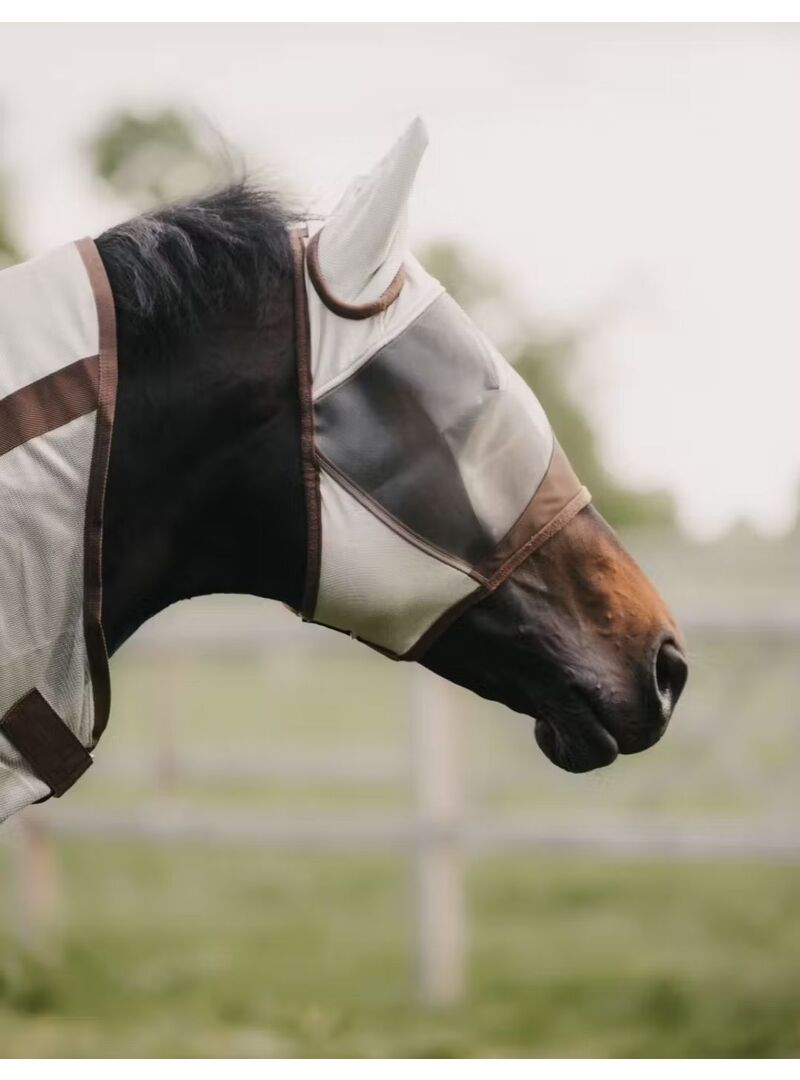 Máscara Antimoscas Fly Mask Con Orejas Kentucky Plata